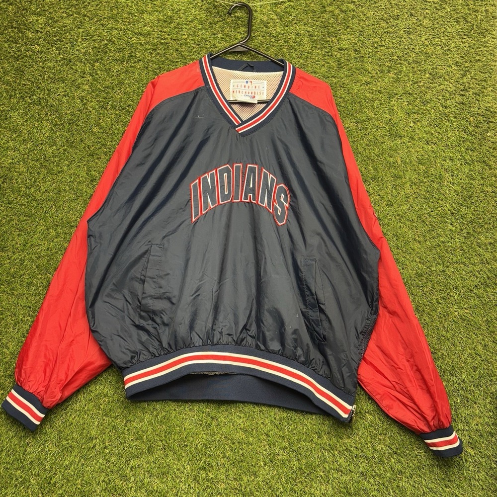 Vintage Cleveland Indians Windbreaker Mens 2XL Genuine Merchandise Embroidered